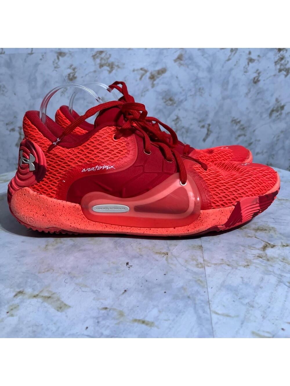 Under Armour Anatomix Spawn 2 Mens Sz 10.5 Basketball Shoes Red Athletic Sneaker